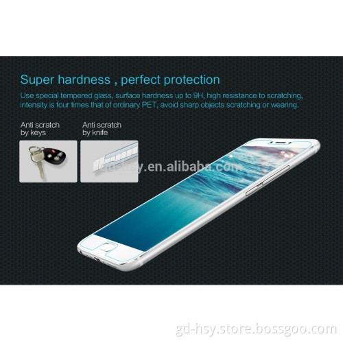 HUYSHE wholesale price for Meizu MX6 anti-fingerprint 0.3mm thickness 9h hardness tempered glass screen protector